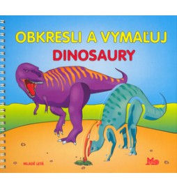 Obkresli a vymaľuj Dinosaury