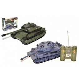 Tank RC 2ks 36cm tanková bitva na baterie 27MHZ a 40MHz se zvukem se světlem v krabici