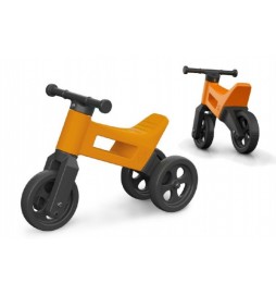 Odrážedlo FUNNY WHEELS 2v1 oranžové výška sedadla od 26cm polohovatelné nosnost 50kg 18m+