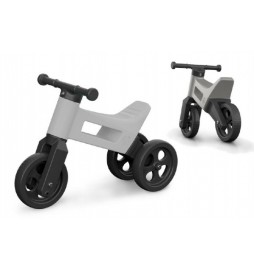 Odrážedlo FUNNY WHEELS 2v1 šedé výška sedadla nastavitelná 27/30cm nosnost 50kg 18m+