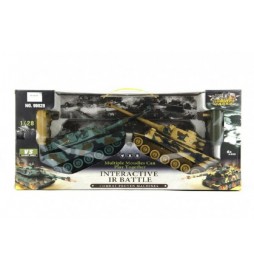 Tank RC 2ks 36cm tanková bitva+dobíjecí pack 27MHZ a 40MHz se zvukem se světlem v krabici 58x26x15cm