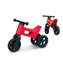 Odrážedlo FUNNY WHEELS 2v1 červené výška sedadla nastavitelná 27/30cm nosnost 50kg 18m+