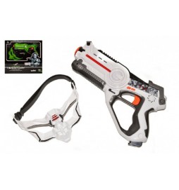 Territory laser game single set (1 pistole, 1 maska) plast 40 x 38 cm na baterie, 2 barvy (1ks v krabici)