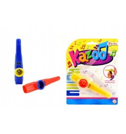 Kazoo plast 12cm, 3 barvy, na kartě - 1 kus