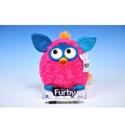 Furby plyš tmavě růžovo-modrý 20cm na podstavci od 10 měsíců