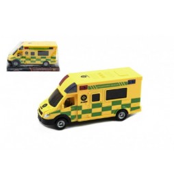 Auto ambulance plast 17cm na setrvačník v blistru CZ design