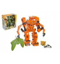 Robot/transformer RC plast 33cm na baterie/USB se zvukem a světlem asst 2 barvy v krabici 35x38x17cm