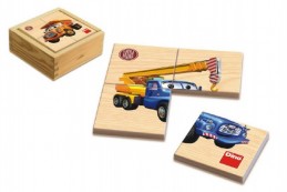 Puzzle dřevěné Tatra 6x4 dílky v krabičce 11x11x4,5cm 1+ - Rock David