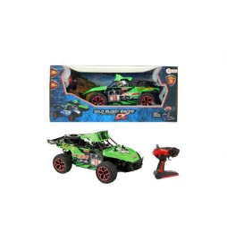 Auto RC buggy zelené plast 28cm s dálkovým ovládáním na baterie v krabici 44x19x22cm