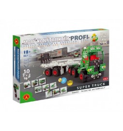 Malý konstruktér Profi Super Truck Tahač kov 867ks stavebnice v krabici 50x35x5cm