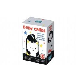 Karty na kroužku pro nejmenší kontrasty Baby Cards 7ks v krabičce 12,5x19x7cm 3m+