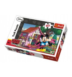 Puzzle Mickey Mouse a Minnie na zahradě 33x22cm 60 dílků v krabici 21x14x4cm