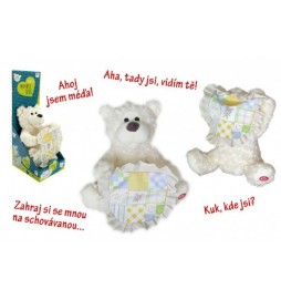 Medvídek Kuk plyš 26cm na baterie se zvukem v krabici 17x48x23cm CZ design