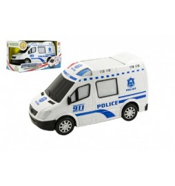 Auto policie plast 20cm narážecí na baterie se zvukem se světlem v krabici 22x12x11cm