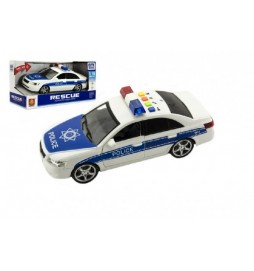 Auto policie plast 23cm na baterie se zvukem se světlem na setrvačník v krabici 29x14x12cm