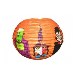 Lampion Halloween průměr 25cm v sáčku (bez hůlky) karneval