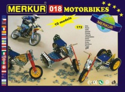 Stavebnice MERKUR 018 Motocykly 10 modelů 182ks v krabici 26x18x5cm - Rock David