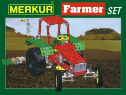Stavebnice MERKUR Farmer Set 20 modelů 341ks v krabici 36x27x5,5cm - Rock David