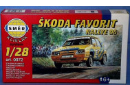 Model Kliklak Škoda Favorit Rallye 96 13,5x6,7cm v krabici 25x14,5x4,5cm