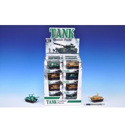 Tank plast 10cm na zpětné natažení; 2 barvy; v krabičce - 1 kus