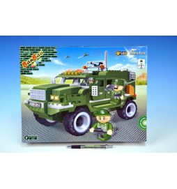 Stavebnice BanBao Auto Humvee na zpětné natažení 290ks + 3 figurky v krabici 37,5x28,5x6,5cm