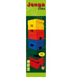 Jenga barevná s kostkou