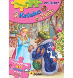 Kráska a Zvíře - Samolepkové puzzle pohádky