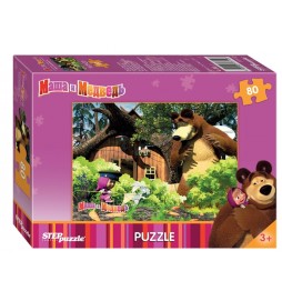 Puzzle 80 Máša a Medvěd - Na zahradě