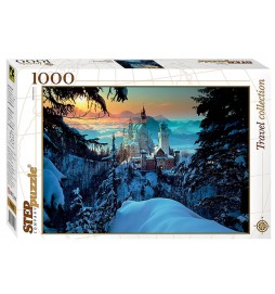 Puzzle 1000 Zámek Neuschwanstein pod sněhem. Bavorsko