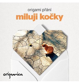 Origami přání - Miluji kočky (zrzeček)