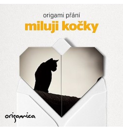 Origami přání - Miluji kočky (černá)