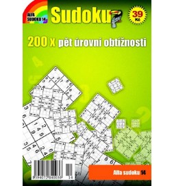 Sudoku 14 - 200x pět úrovní obtížnosti