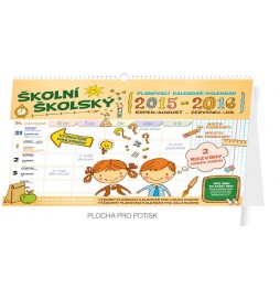 Kalendář nástěnný 2016 - Školní plánovací - s háčkem (srpen 2015 - červenec 2016) 30 x 21 cm