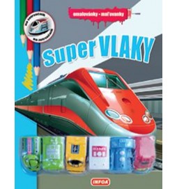 Super vlaky - Omalovánky + 6 hraček