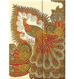 Zápisník - Swirling Peacock – Ivory Wrap, midi 120x170