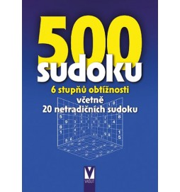 500 sudoku - 6 stupňů obtížnosti včetně 20 netradičních sudoku (modré)